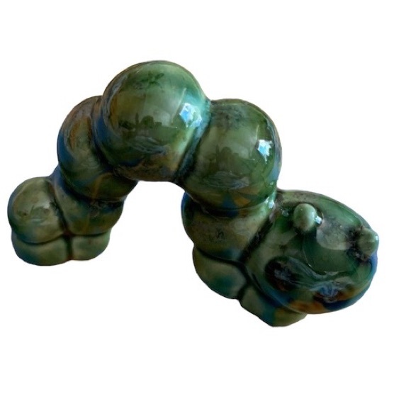 Green Vintage Ceramic Caterpillar Wiggly Worm - Picture 1 of 6
